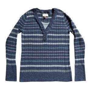 Y2K Sweater Top Bella Swan Elena Gilbert Knit Stripe Henley Indie 2000s Sonoma